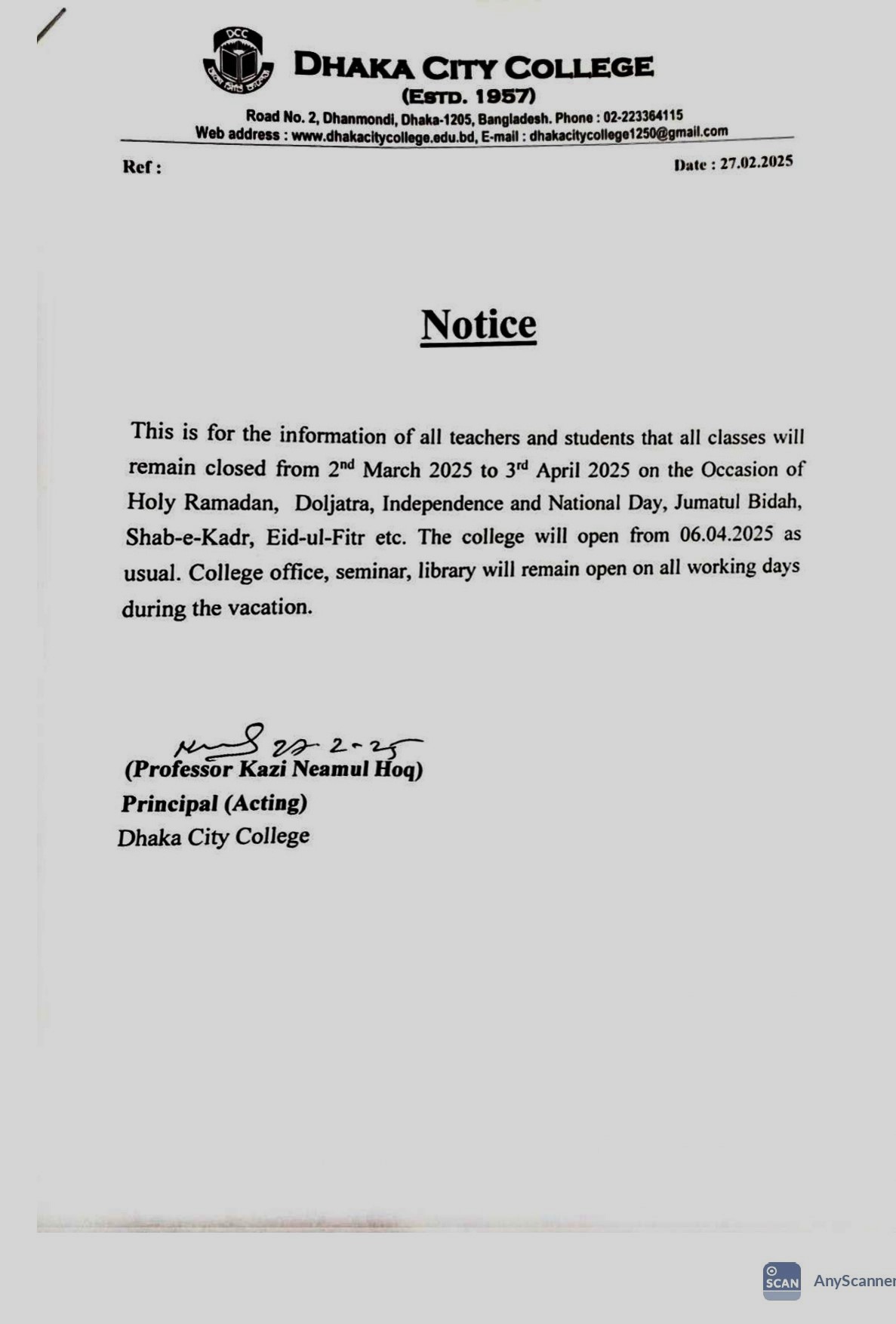Notice